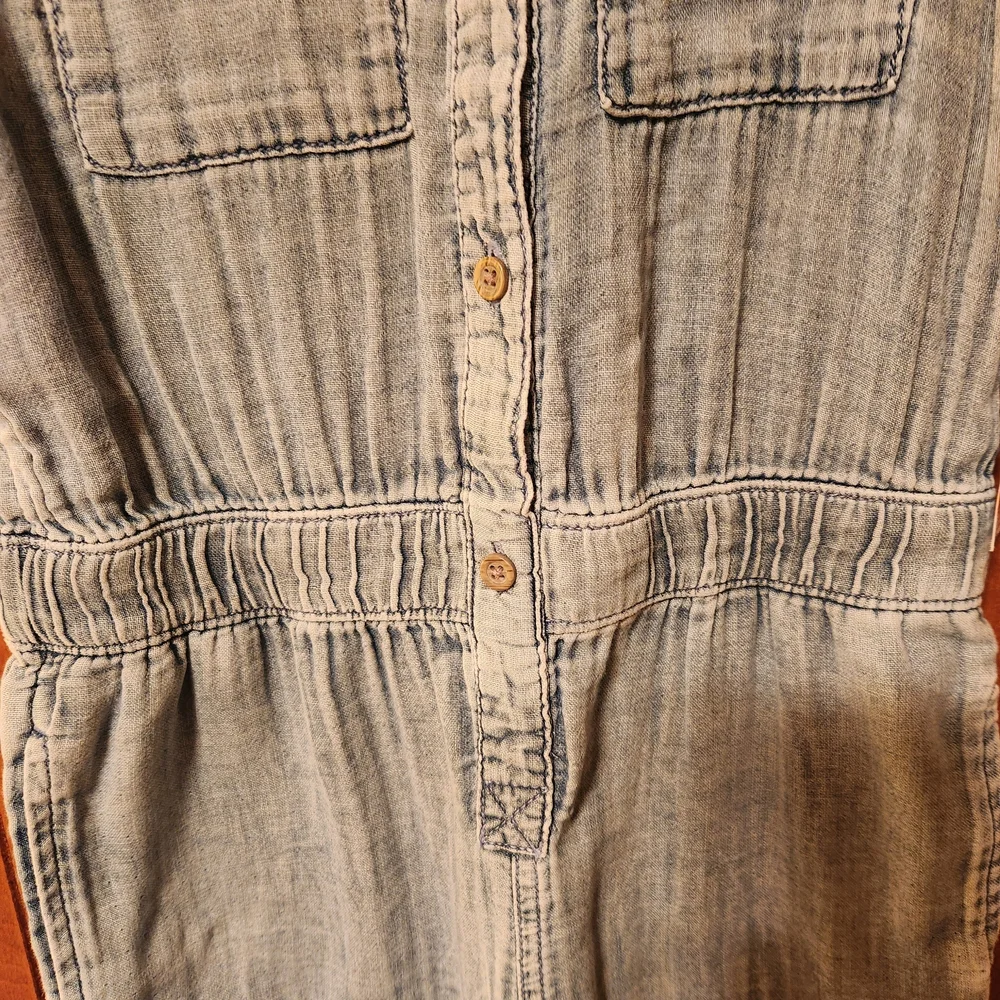 Cat&Jack Lightweight Blue Denim Short Sleeve Jumpsuit, Elastic Waist, Size8, NWT